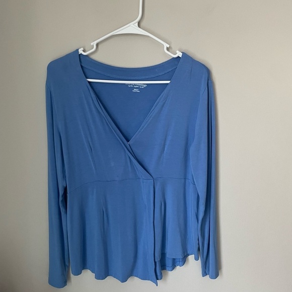 Soft Surroundings Women's Periwinkle V-Neck Top - Picture 1 of 7